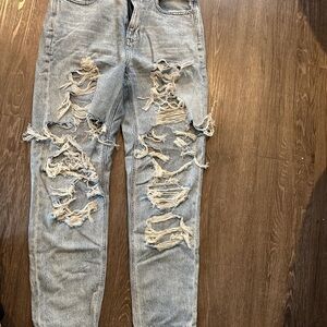 Light Blue Distressed Woman Jeans